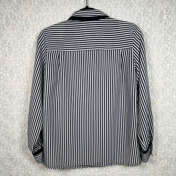 Vintage Barrie Pace Ltd Black and White Striped Blouse - Picture 4 of 8